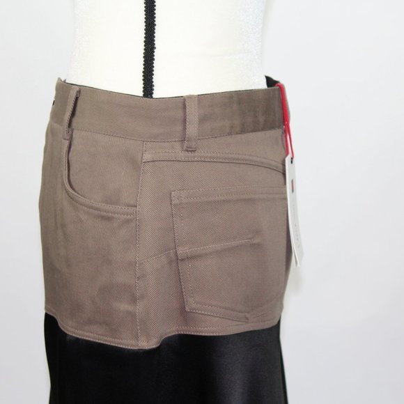 ZARA SRPLS Women's Skirt NWT Mixed Media Brown Black - Picture 5 of 8
